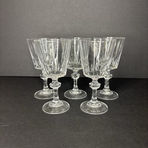 Princess House Other - VTG Princess House Set of 5 Wine Esprit Knob Stem Water Blown 5 3/4" Clear